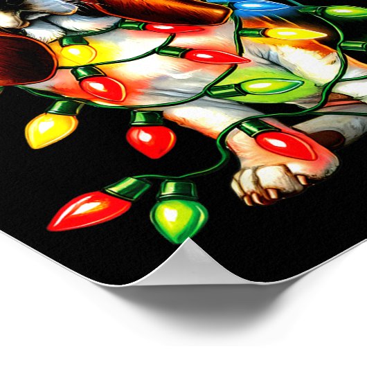 Pet Animal Bet Hound Dog Lover Santa Hat Christmas Poster (Hoek)