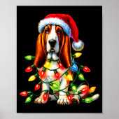 Pet Animal Bet Hound Dog Lover Santa Hat Christmas Poster (Voorkant)