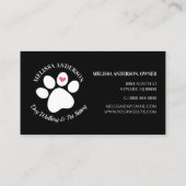Pet Animal Dog Cat Paw Heart Custom Visitekaartje (Achterkant)