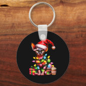 Pet Animal Lovers Cute Sphynx Cat Reindeer Antlers Sleutelhanger (Voorkant)