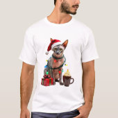 Pet Animal Lovers Cute Sphynx cat Reindeer Antlers T-shirt (Voorkant)
