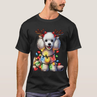 Pet Animal Lovers Xmas Poodle Dog Reindeer Christm T-shirt
