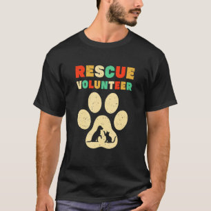 Pet Animal Rescue Volunteer Paw Print  T-shirt