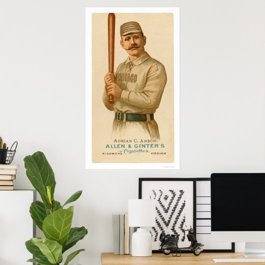 Pet Anson Baseball Kaart 1887 Poster (Thuiskantoor)