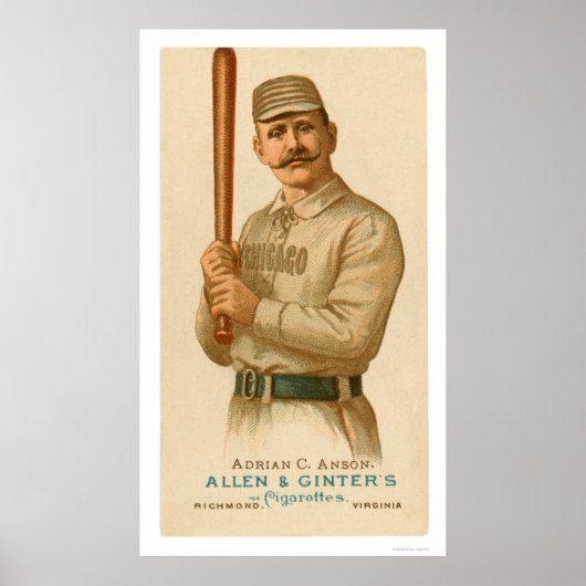 Pet Anson Baseball Kaart 1887 Poster (Voorkant)