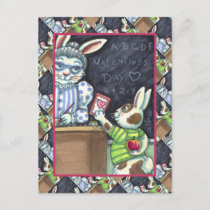 PET, APPLE EN VALENTIJN BUNNY RABBIT VAN DE KUTE L FEESTDAGENKAART