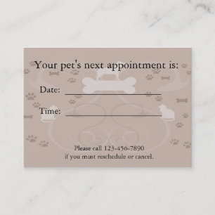 Pet Appointment Card Afsprakenkaartje