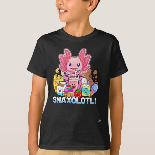 Pet Axolotl - Snaxolotl - Schattigee snacks, Funny T-shirt (Voorkant)