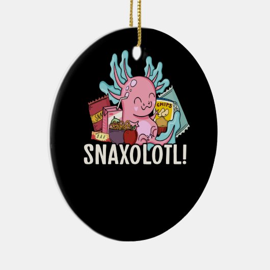 Pet Axolotl Snaxolotl Schattigee Snacks Paleontolo Keramisch Ornament (Rechts)