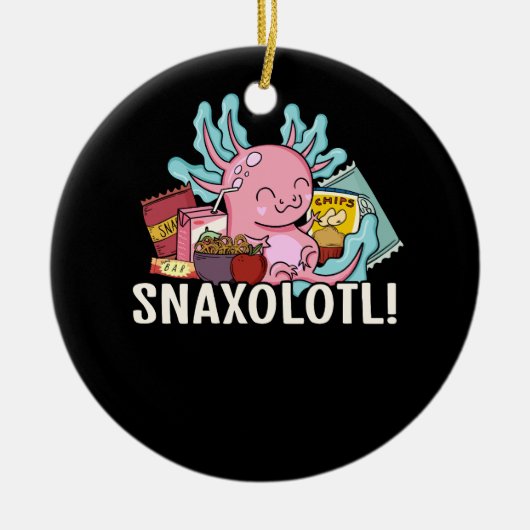 Pet Axolotl Snaxolotl Schattigee Snacks Paleontolo Keramisch Ornament (Voorkant)