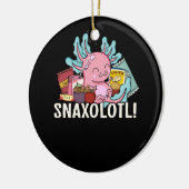 Pet Axolotl Snaxolotl Schattigee Snacks Paleontolo Keramisch Ornament (Links)