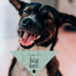 Pet Bandana | Big Bro Mint<br><div class="desc">Klein of groot kan dit gezelschapsbandaan worden gebruikt voor honden of katten. Minimaal,  modern en aanpasbaar met de naam van uw huisdier. Wat is de reden om een zwangerschap aan te kondigen dan bij uw pels kind 🥰 Alle tekst kan worden aangepast ↣ klik op de knop 'Personaliseren'.</div>