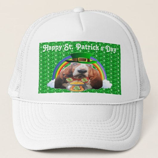 Pet Basset Hound Happy St. Patrick's Day (Voorkant)