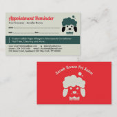 Pet Bath Spa Salon Appointment Remind Dog Groomer Visitekaartje (Voorkant / Achterkant)