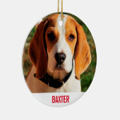 Pet Beagle Dog Foto gepersonaliseerd Keramisch Ornament (Rechts)