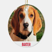 Pet Beagle Dog Foto gepersonaliseerd Keramisch Ornament (Links)