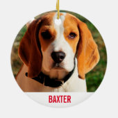 Pet Beagle Dog Foto gepersonaliseerd Keramisch Ornament (Achterkant)