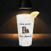 Pet Bernese Watercolor Personalize Glas