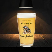 Pet Bernese Watercolor Personalize Glas