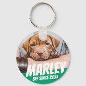 Pet BFF Beste vriend Foto Moderne Koel Eenvoudig Sleutelhanger (Voorkant)