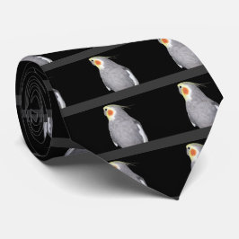 Pet Bird Cockatiel Foto van Black met grijze stree Stropdas