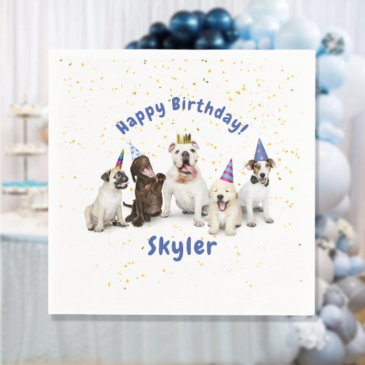 Pet Birthday Dog Celebration | Blauw Servet