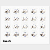 Pet Birthday Dog Celebration | Blauw Vierkante Sticker (Vel)