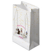 Pet Birthday Dog Celebration | Roze Klein Cadeauzakje (Voorkant Gekanteld)