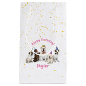 Pet Birthday Dog Celebration | Roze Klein Cadeauzakje (Voorkant)