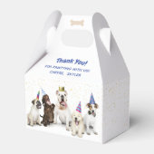 Pet Birthday Dog Party | Blauw Bedankdoosjes (Voorkant Zijde)