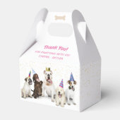 Pet Birthday Dog Party | Roze Bedankdoosjes (Voorkant Zijde)