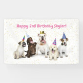 Pet Birthday Dog Party | Roze Spandoek (Horizontaal)
