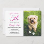 Pet Birthday Foto roze verf Kaart (Voorkant)