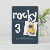 Pet Birthday Modern Cool Typografie Kaart (Staand voorkant)