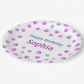 Pet Birthday Partij roze Paarse blauwe verf Papieren Bordje (Gekanteld)
