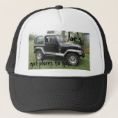 Pet Black en Grey Gepersonaliseerd Jeep Pet (Voorkant)