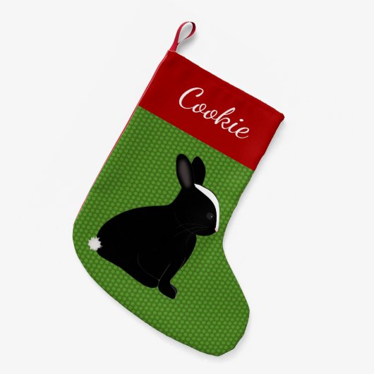 Pet Black Rabbit Persoonlijk kerstfeest Kleine Kerstsok (Voorkant (Hangend))