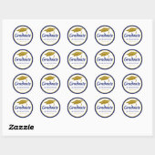 Pet Blauw en goudglitter Afstuderen Afstuderen Ronde Sticker (Vel)