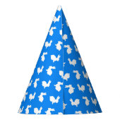Pet Blauwe en witte Bunny Rabbit Party Feesthoedjes (Achterkant)