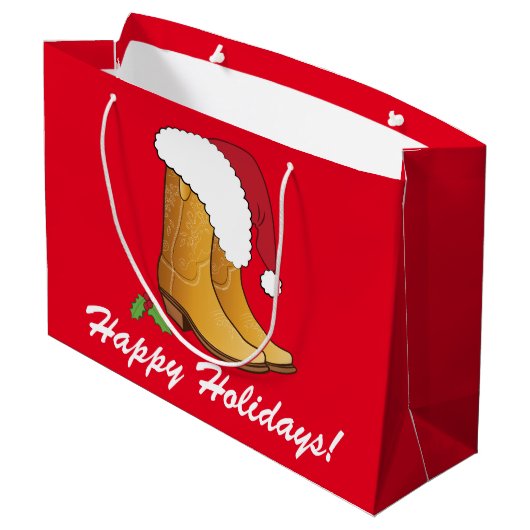 Pet Boots Prettige feestdagen Large Cadeautasje (Achterkant Gekanteld)