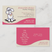 Pet Boutique Gift Shop Poodle Pink Visitekaartje (Voorkant / Achterkant)