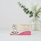 Pet Boutique Gift Shop Poodle Pink Visitekaartje (Staand voorkant)
