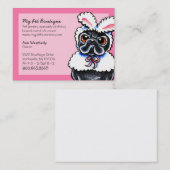 Pet Boutique Pink Fun Bunny Pug Visitekaartje (Voorkant / Achterkant)
