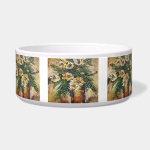 Pet Bowl Ann Hayes Schilderende Gele Bloemen Voerbakje