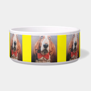 Pet Bowl Basset Hound Red Bow Stropdas Voerbakje