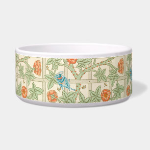Pet Bowl Floral Garden Trellis Pattern met vogels Voerbakje