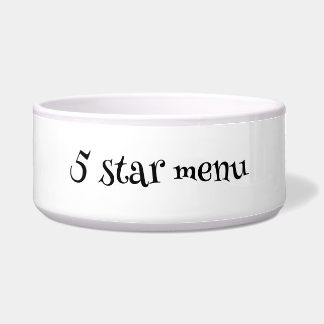 Pet Bowl keramiek 5 sterren menu ontwerp Voerbakje (Voorkant)