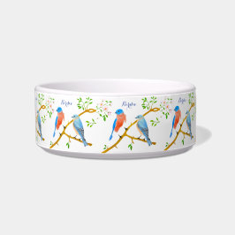 Pet Bowl met blauw en tekst Voerbakje