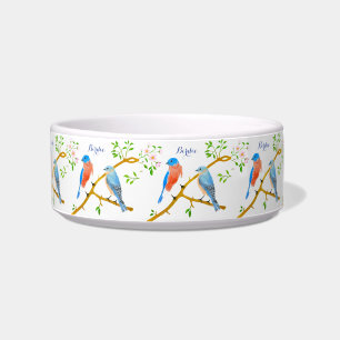 Pet Bowl met blauw en tekst Voerbakje