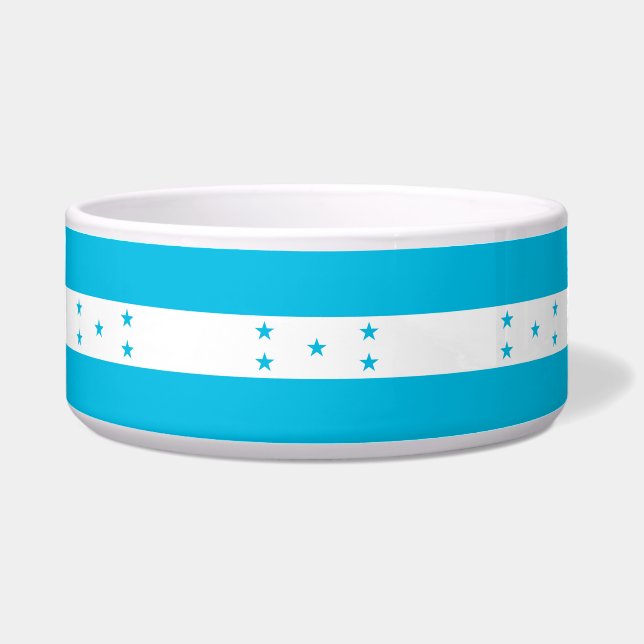Pet Bowl met de vlag van Honduras Voerbakje (Voorkant)